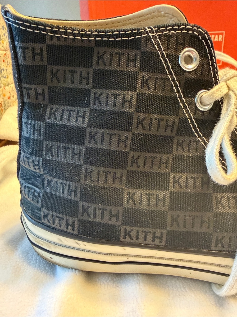 Converse Black & White High-Top Kith Sneakers - Picture 2 of 5